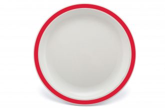 Extra Large Duo Plate with Red Rim
