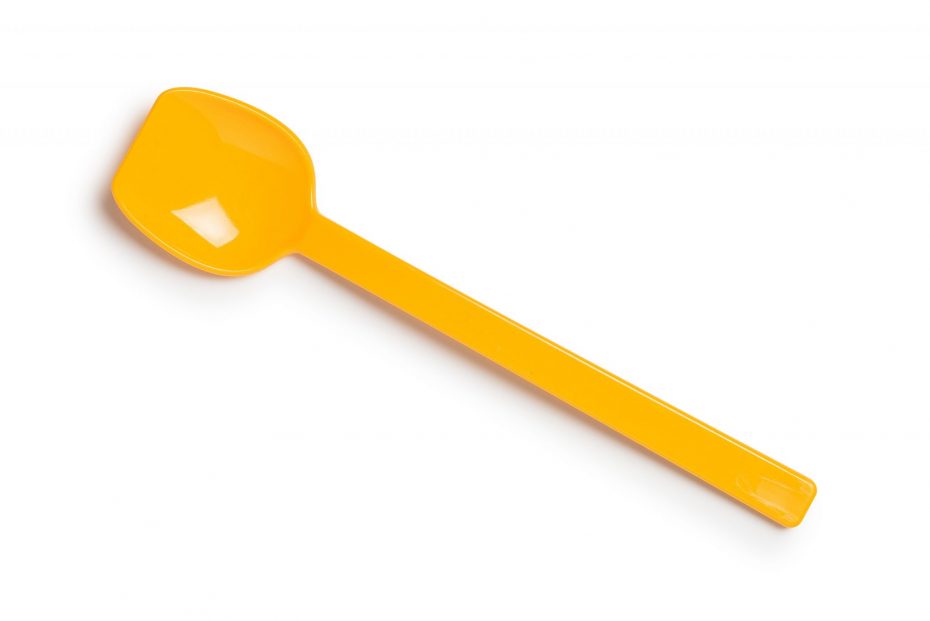 Yellow Wide Flat Edge Spoon