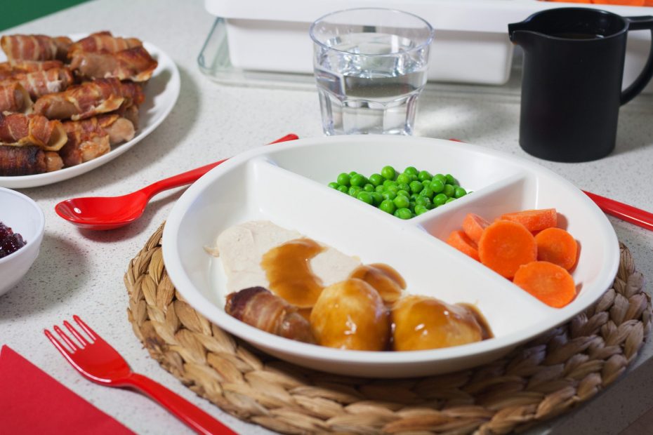 Roast Dinner in a 3 Compartment Plate