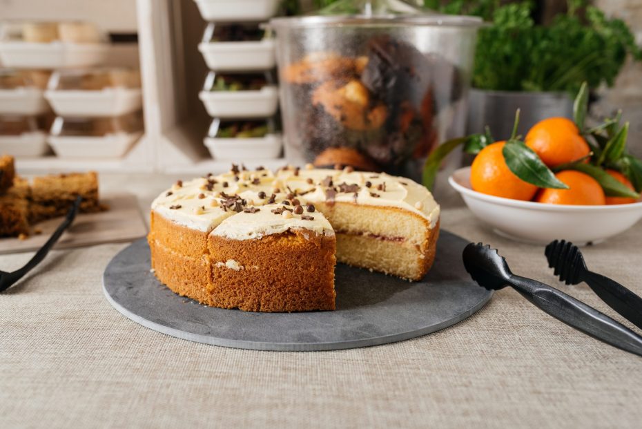 Carrot Cake Served on a Slate S-Plank