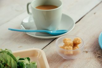 Blue Teaspoon on a Tea Saucer