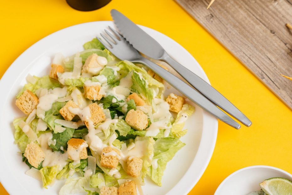 Caesar Salad on an Extra Large White Plate