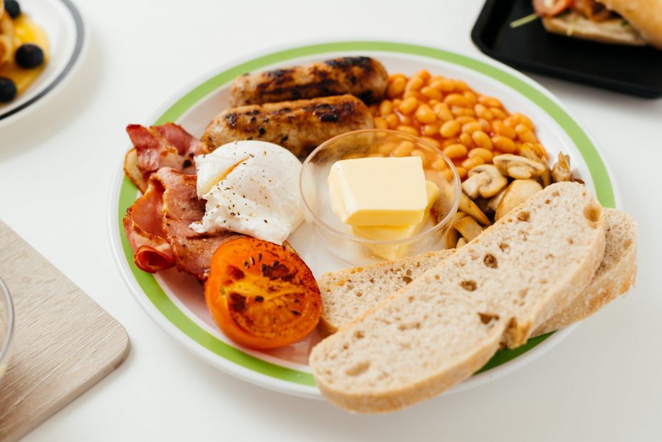 Full English Breakfast on an Apple Green Duo Plate