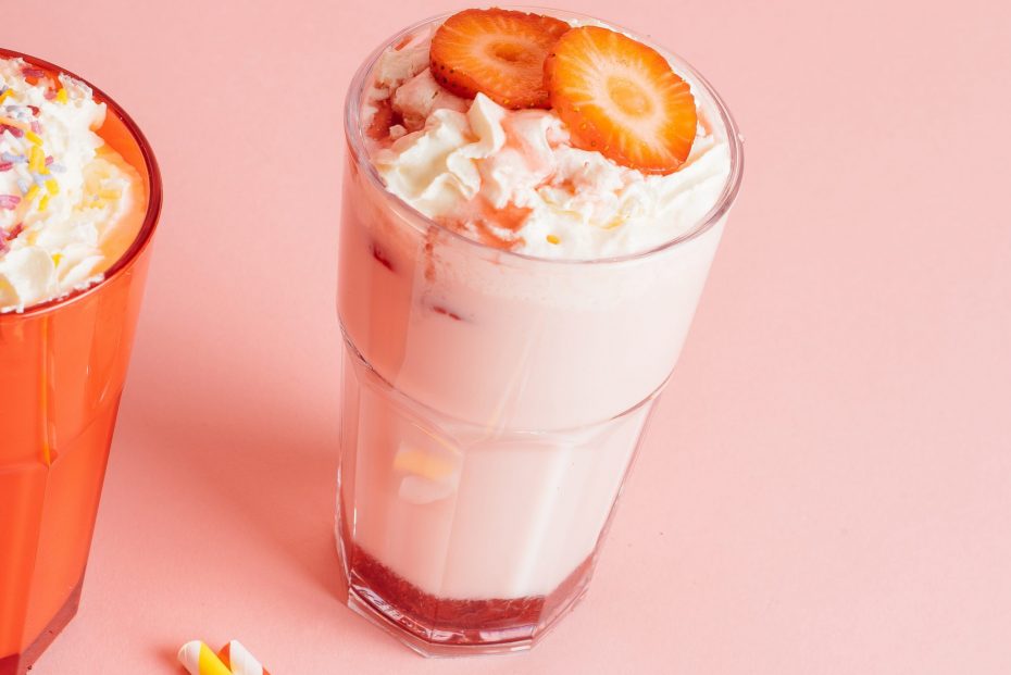 Strawberry Milkshake in an American Tumbler