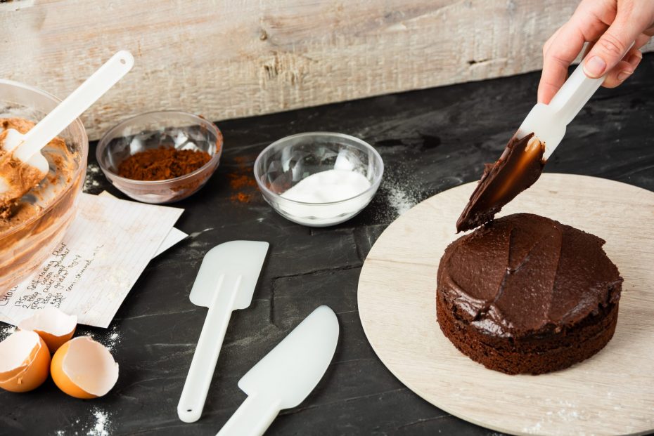 Chocolate Cake Served on an Oak S-Plank