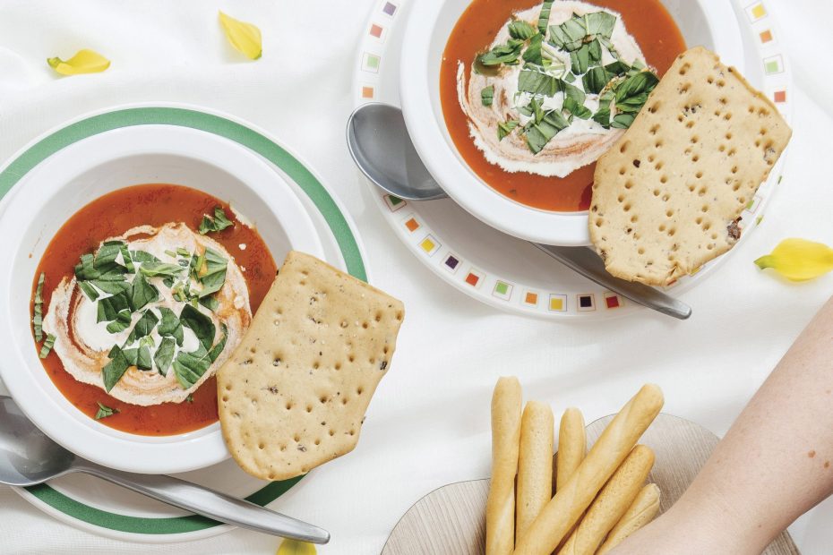 Tomato Soup in a Narrow Rim Bowl