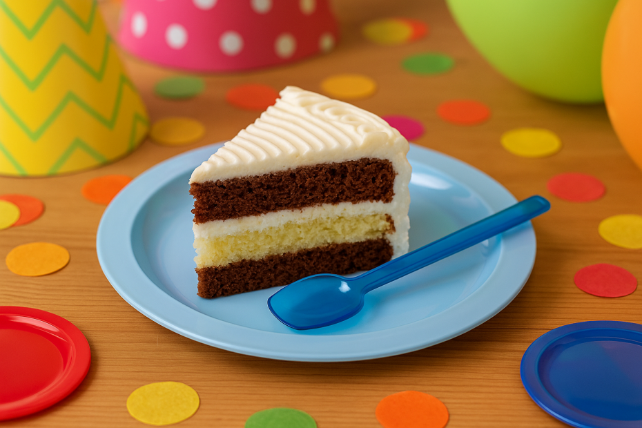 Translucent Blue Spoon with Long Handle With Cake
