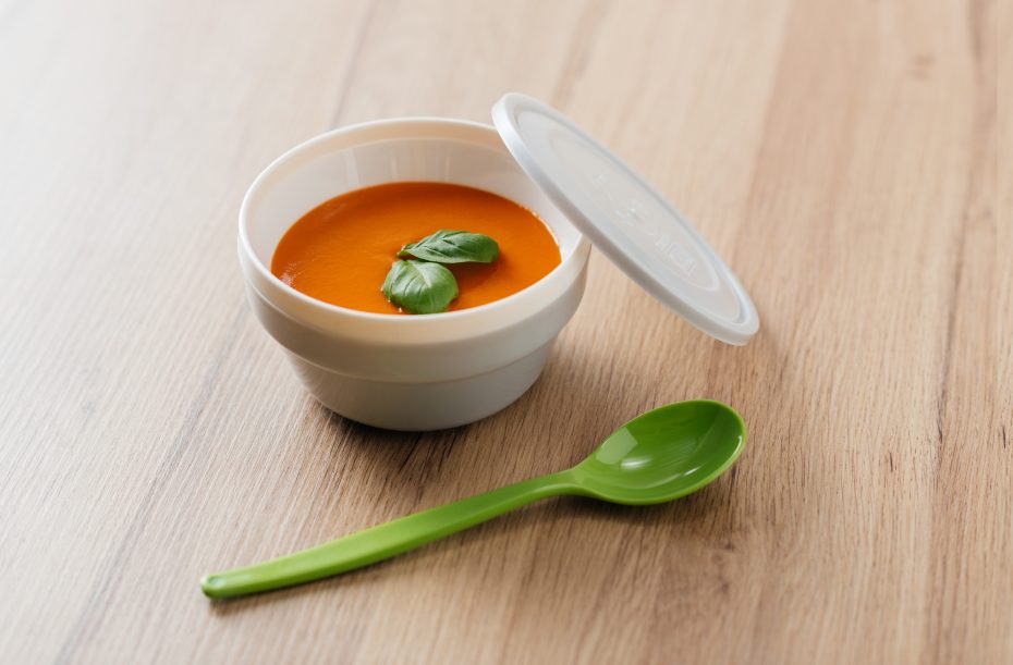 Insulated Bowl with Tomato Soup
