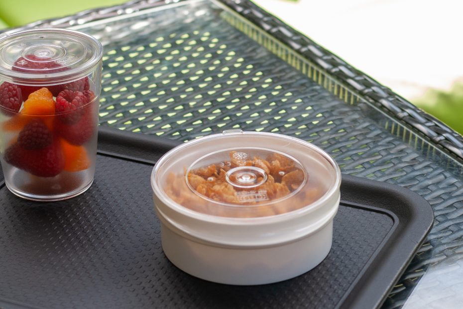 Cereal & Fruit in Food Containers with Lids