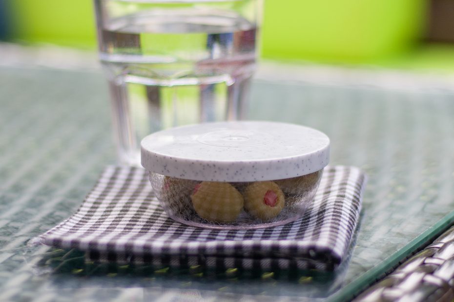 Frosted Bowl with Granite Lid