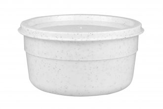 500ml White Speckle Bowl with Lid