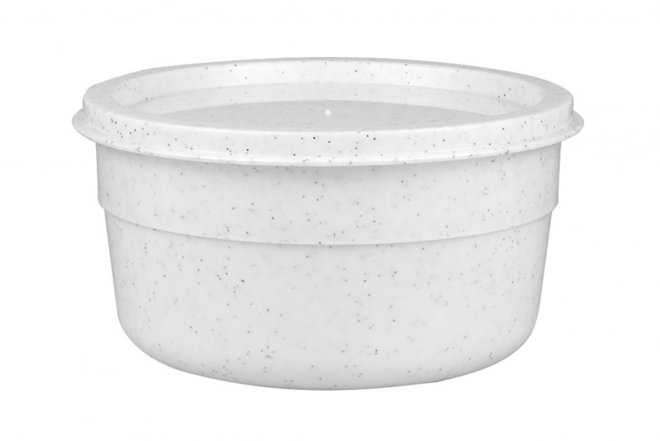 500ml White Speckle Bowl with Lid