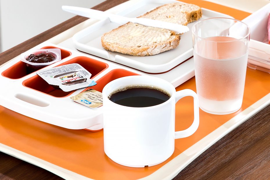 Black Coffee in White Mug with Handle
