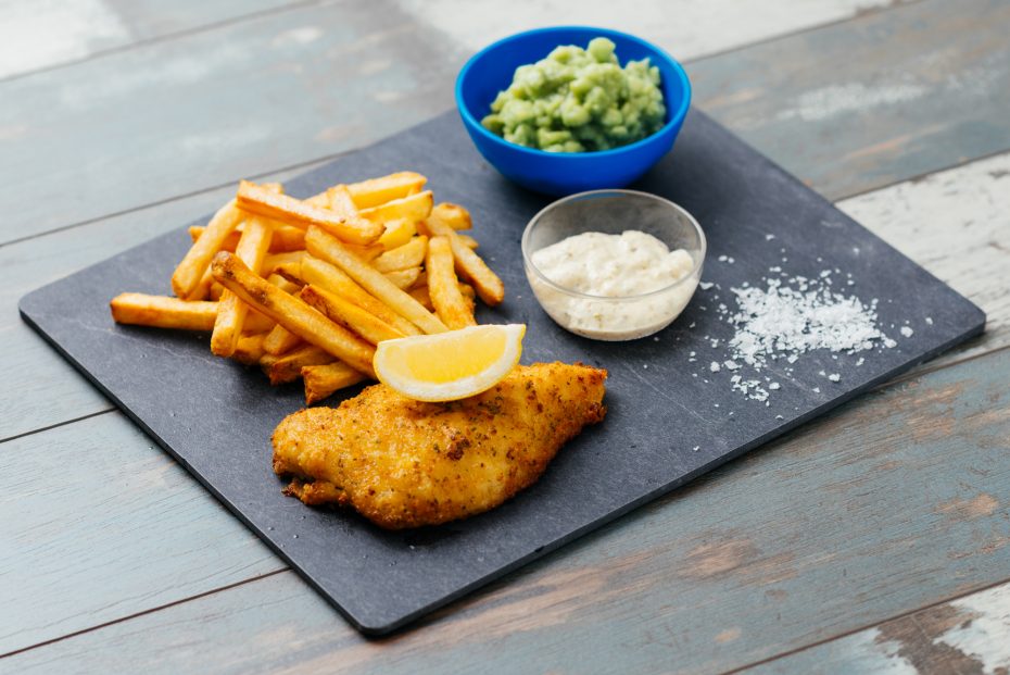 Fish and Chips on a Slate S-Plank