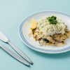 Fish Pie Served with Silver Cutlery