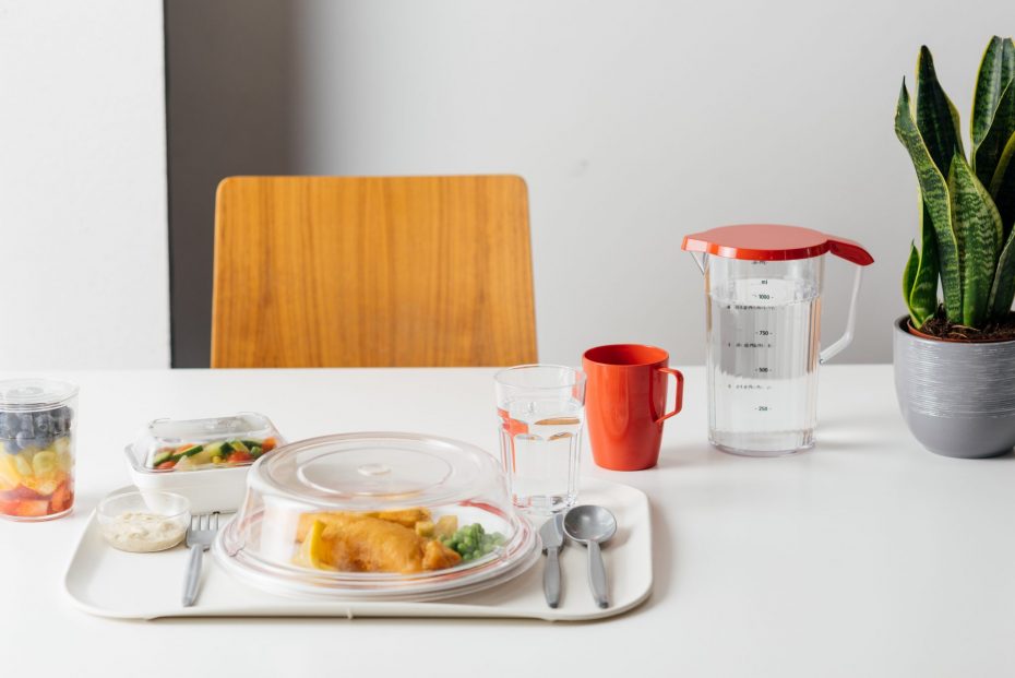 Dinner on a Tray with Silver Cutlery