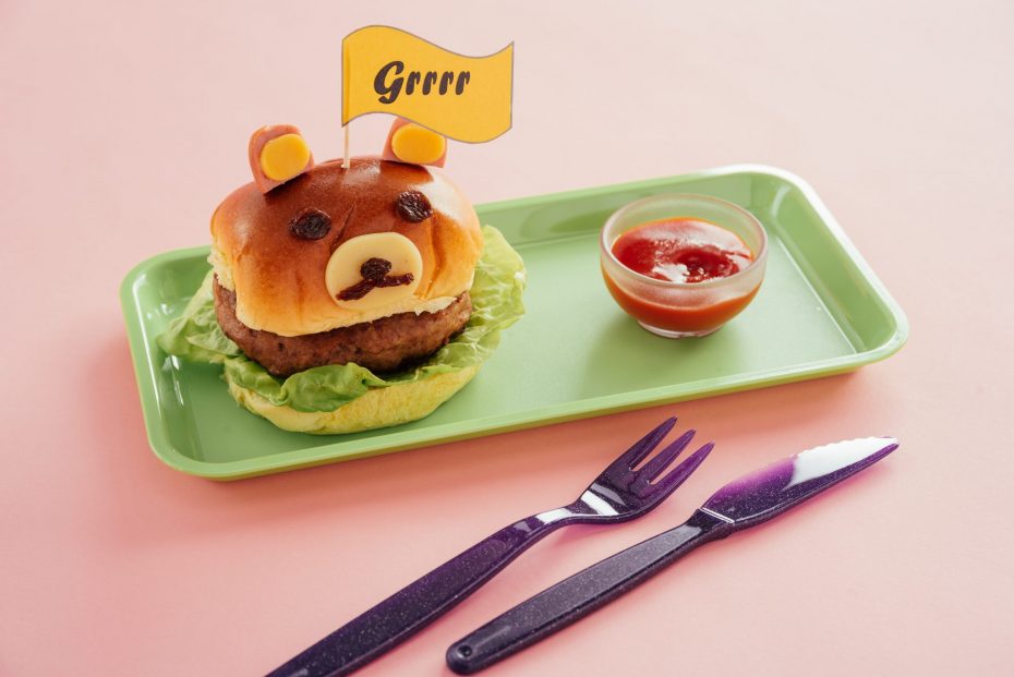 Children's Burger with Ketchup in Small Dip Bowl