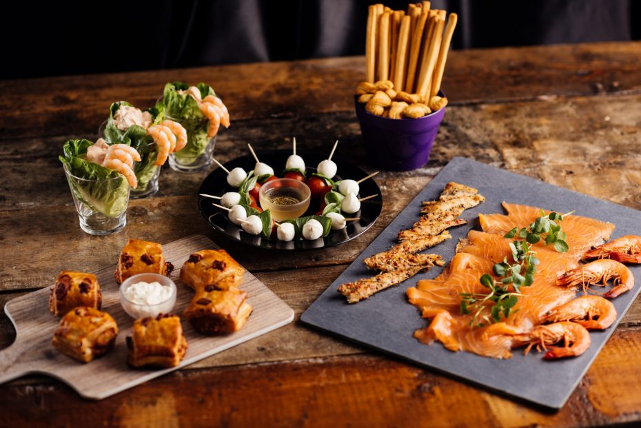 Buffet with a Clear Dip Bowl