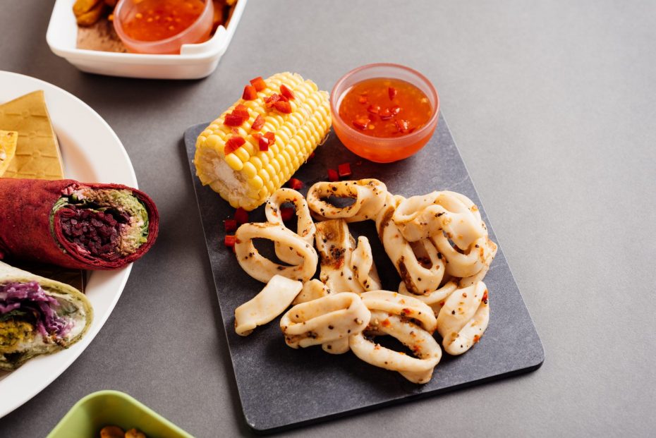 Street Food on a Slate Plank