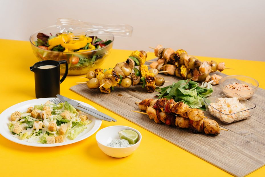Kebab Skewers on a Vintage S-Plank