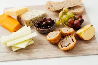 Cheese Board with Chutney in Frosted Dip Bowl