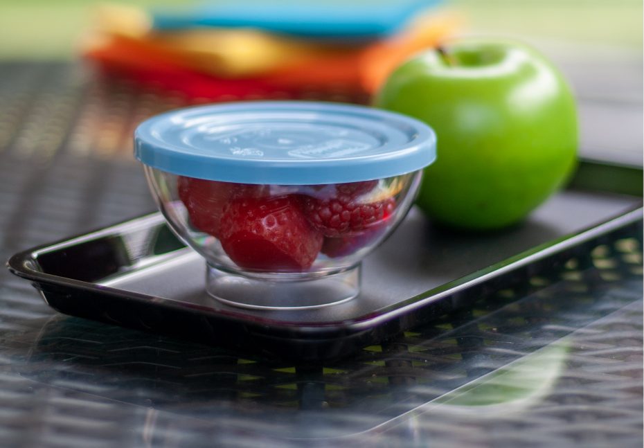 Steel Blue Lid with a Sundae Dish