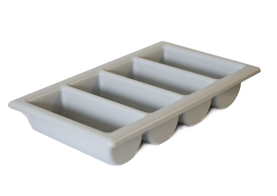 4 Compartment Grey Cutlery Tray