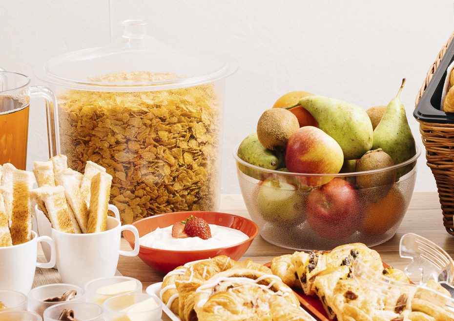 Large Serving Container with Cereal at Breakfast Buffet