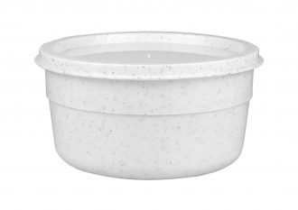 White Speckle Bowl and Lid