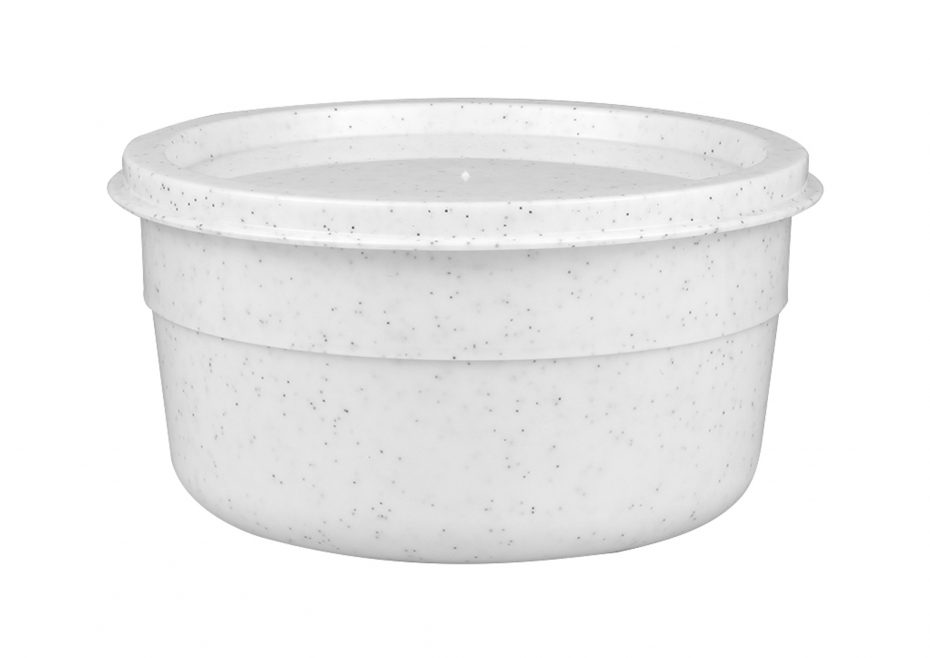 White Speckle Bowl and Lid