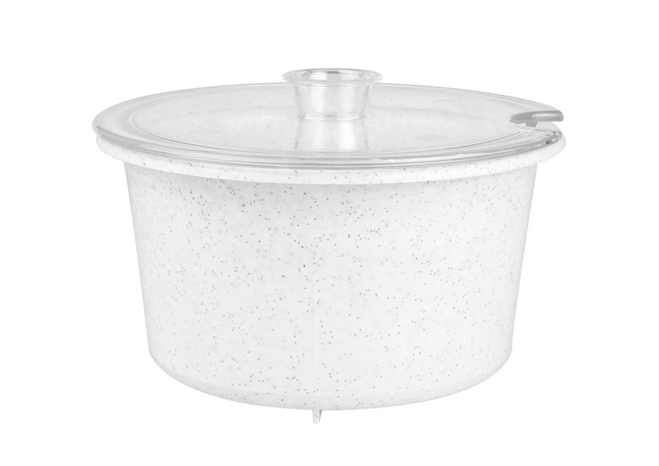 White Speckle Soup Bowl with Lid