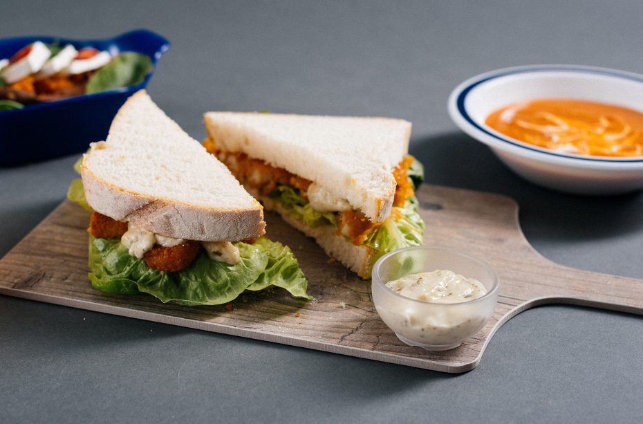 Fish Finger Sandwich on a Paddle Vintage S-Plank