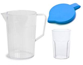 750ml Graduated Jug, Lid & 340ml Clear Tumbler Set