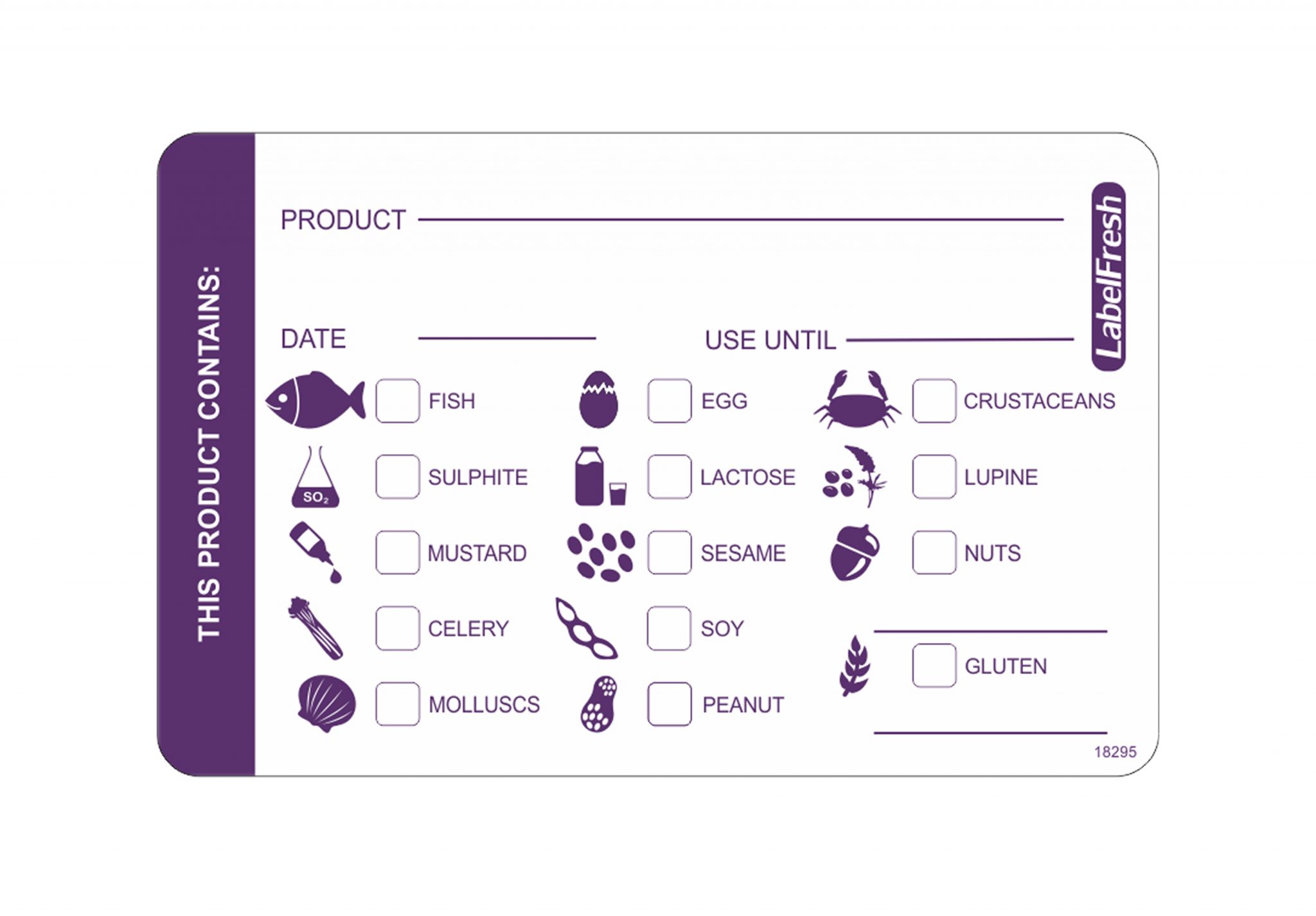 Printable Food Allergy Labels