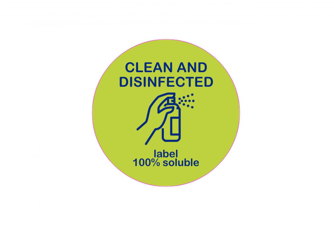 Clean Table Label Round Clean & Disinfected Labels - 1000 per roll • Harfield Tableware