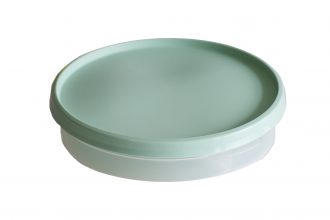 3 Compartment Dish with Mint Green Lid - Closed