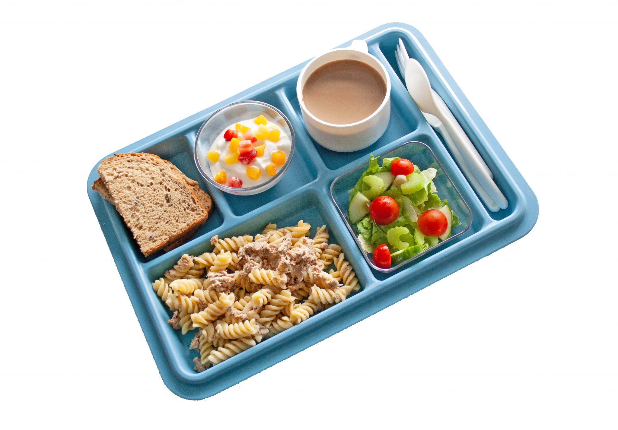 6 Compartment Meal Tray in Steel Blue