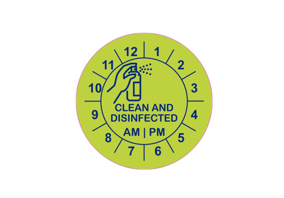 Clean & Disinfected Clock Labels