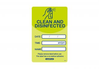 Clean & Disinfected Green Labels