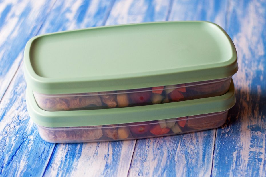 Stacked lunch boxes