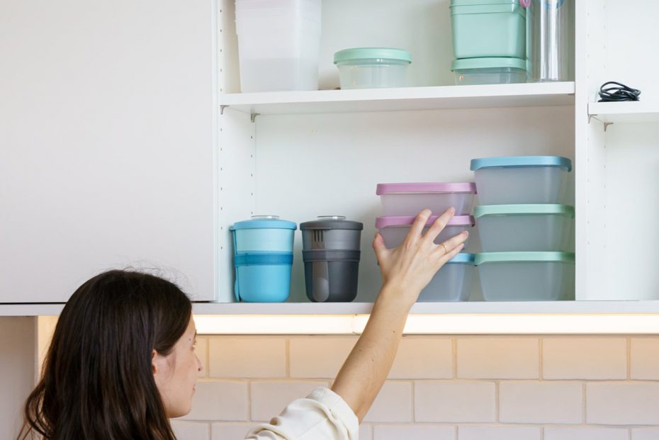 OptiFridge Boxes in a Kitchen Cupboard