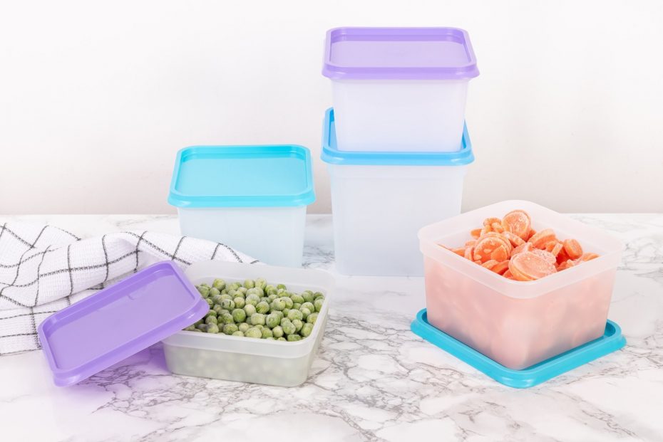Freezer Containers with Vegetables