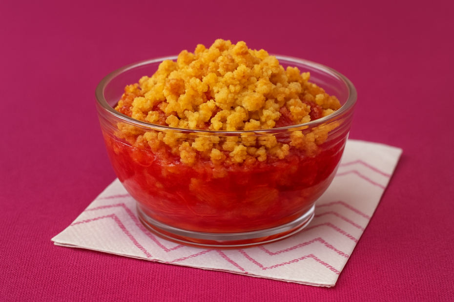 Clear Hi Heat Bowl with Rhubarb Crumble