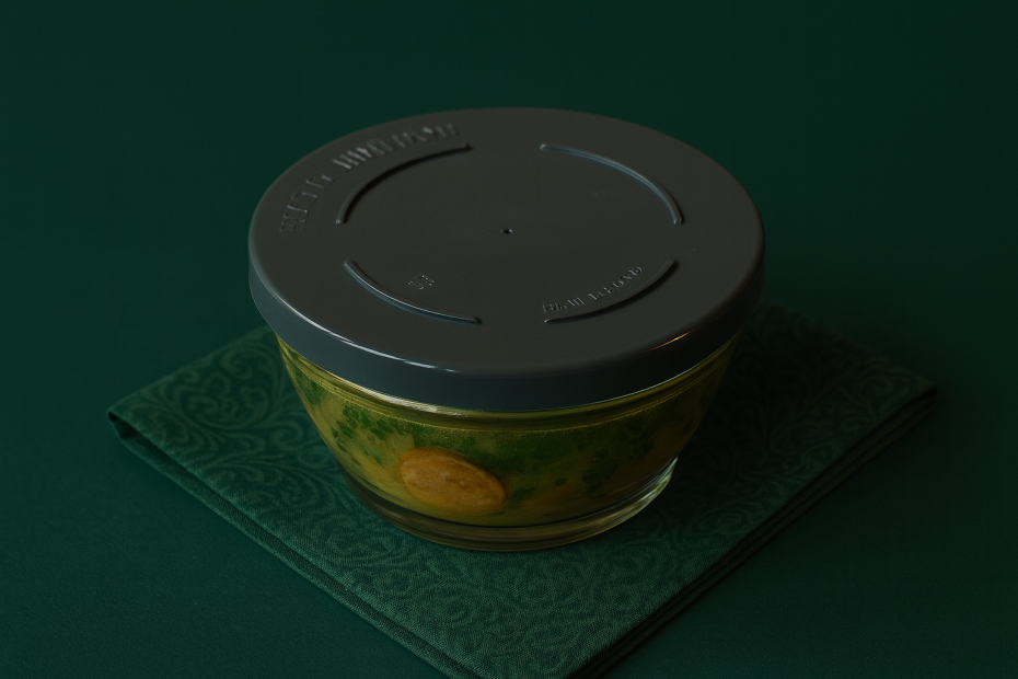 Clear Hi Heat Bowl with Grey Lid Serving Soup