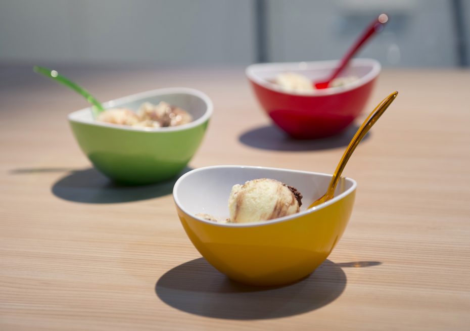 Ice Cream in Small Curved Edge Bowls