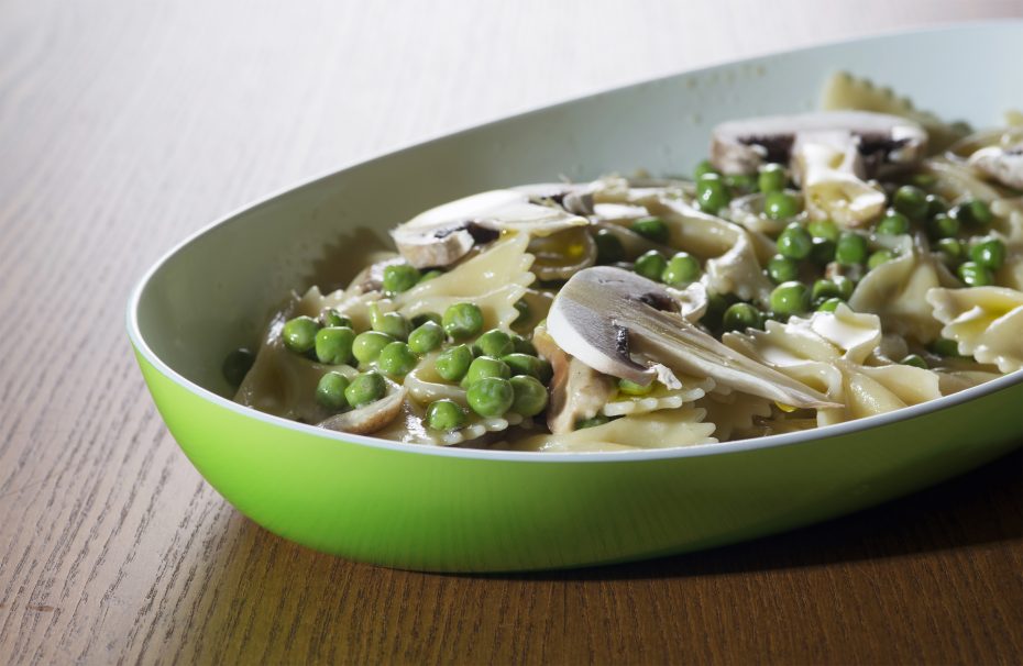 Pasta in Green Server Plate