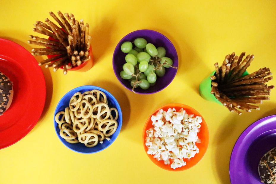 Snacks in Rainbow Small Bowls