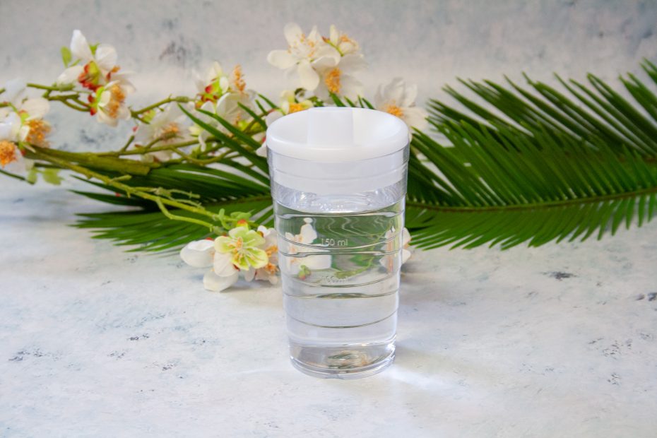 Clear Graduated Ribbed Tumbler with spout