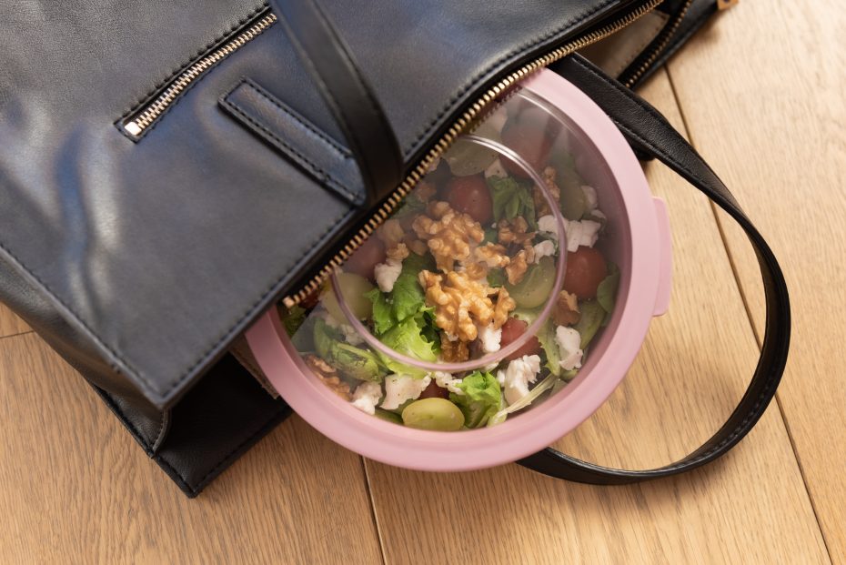 1 litre pink bowl for meals on the go