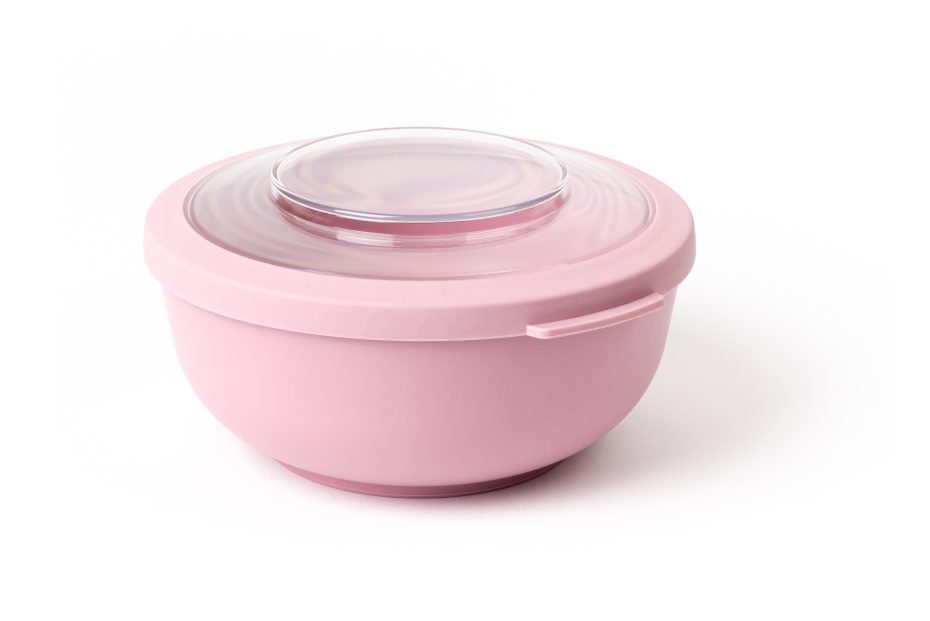 1Litre Pink Bowl with Clear Lid